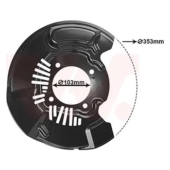 Brzdový kotouč Ochranný plech proti rozstřikování, brzdový kotouč VAN WEZEL 5487372