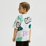 Reserved - Bavlněné tričko s potiskem - krémová - 967HR-01X - 967HR-01X-146