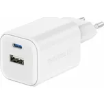 Swissten síťový adaptér GaN 1x USB-C 45W PD + 1x USB-A 18W QC bílý