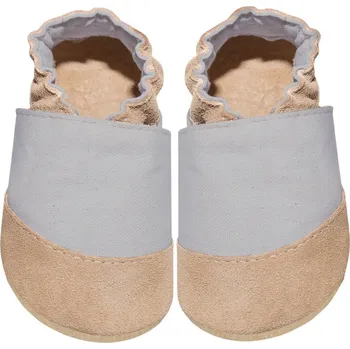 Capáčky FUNKY MONKEY Kožené barefoot capáčky Panama popel - šedé 7-8 let Šedá