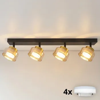 Bodové svítidlo Brilagi - LED Bodové svítidlo AURA LUX 4xGX53/30W/230V černá/zlatá