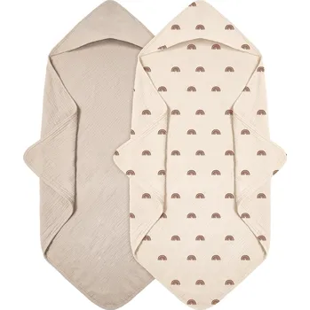 Peepeemax dětská mušelínová osuška s kapucí sada 2 kusů duha