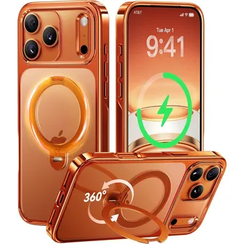 Pouzdro na mobilní telefon CASEKOO Orange pouzdro pro iPhone 17 Pro s MagSafe a stojánkem