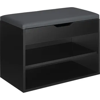 Botník Lavička na boty Jasmina s podsedákem 60 × 30 × 43,5 cm černý
