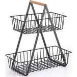 MSV 2 patrový košík Elie, do kuchyně, černý, ocel, dřevo