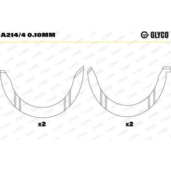 Kliková hřídel Distanční kotouč, kliková hřídel GLYCO A214/4 0.10mm