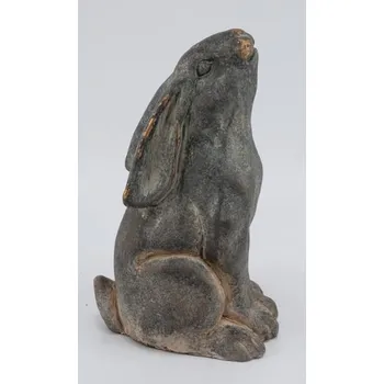 Velikonoční dekorace Velikonoční dekorace zajíc beton, šedá/zlatá, 16x12x28 cm