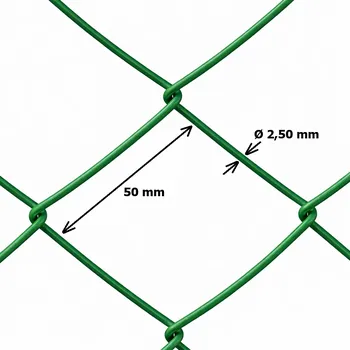 Pletivo Pletivo čtyřhranné, oko 50 mm, drát 2,5 mm, výška 150 cm, 15 m, mechová zelená