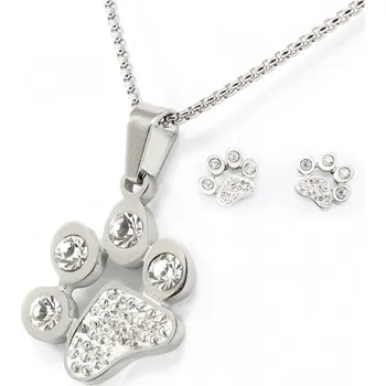 Souprava šperků Prosperk Souprava ocelová tlapky s kamínky S3214