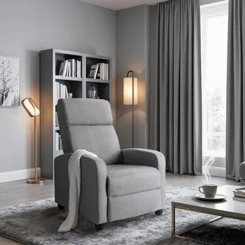 Křeslo Stylové křeslo DANNY — v šedé barvě, polohovatelné Mebel Elite (vzorek z prodejny)