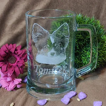 Sklenice Vzpomínka na zesnulého, netradiční upomínkové předměty. Varianta: Sklenice - text