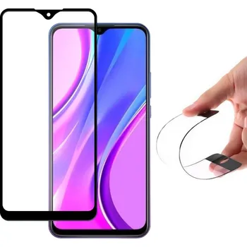 Pouzdro na mobilní telefon Wozinsky Hybridní chránič obrazovky Full Cover Flexi Nano Glass s rámem pro Xiaomi Redmi 9 černý