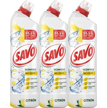 WC čistič SAVO Citrón WC gel 3× 700 ml