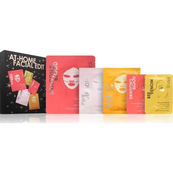 Kosmetika Rodial At Home Facial Rodial Pink Diamond Lifting Face Mask liftingová plátýnková maska na obličej 1 ks + Rodial Vit C Energising Face Mask plátýnková maska pro rozjasnění a vitalitu pleti s vitaminem C 20 ml + Rodial Dragon's Blood Jelly Eye Patches hydr