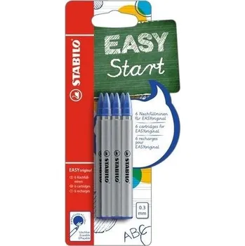 Náplň do psacích potřeb STABILO EASY Náhradní náplň fine 0,3 mm, balení 6 ks, modrá