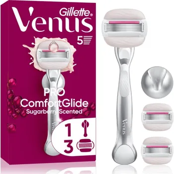 Břitva na holení Gillette Venus PRO ComfortGlide Sugarberry dámský holicí strojek s držákem do sprchy + náhradní břity 5 ks