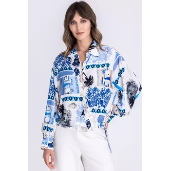 Dámská košile TUZZI WHITE dámská košile béžová s potiskem