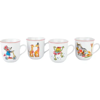 Talíř Český porcelán, a.s., Dubí Sada dětských hrnků, zvířátka, 170 ml, Český porcelán, 4 ks