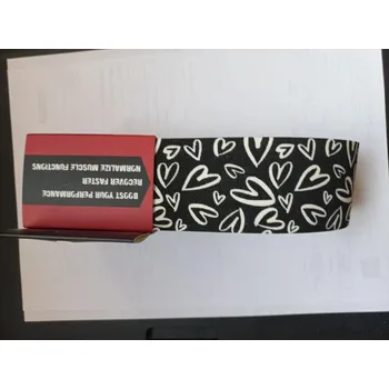 Tejpovací páska KinezioEpostape bavlna 5 cm x 5 m - Designe - Srdíčka černá