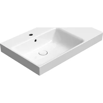 GSI NUBES keramické umyvadlo 80x50cm, s odkládací plochou vpravo, bílá ExtraGlaze