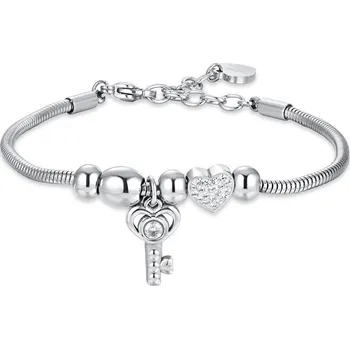 Náramek LUCA BARRA Ocelový náramek s klíčem a krystaly