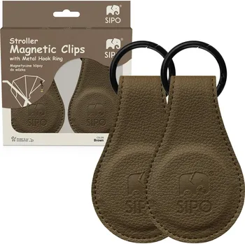 Kočárek Sipo Magnetický klip 2 ks hnědý