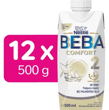 Kojenecká výživa BEBA COMFORT 2, 5 HMO, tekuté pokračovací mléko, 12× 500 ml