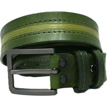 Opasek OPASEK VALEŠOVÁ ZELENÝ DVOJITÉ PROŠITÍ 110/4 CM