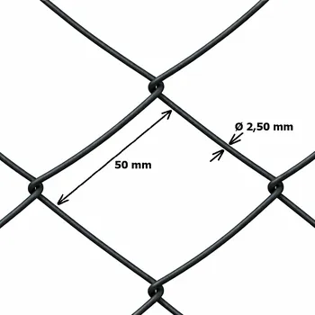 Pletivo Pletivo čtyřhranné, oko 50 mm, drát 2,5 mm, výška 160 cm, 25 m, antracitově šedá