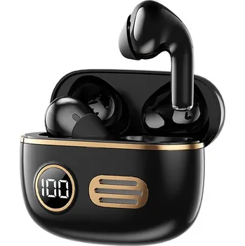 Pouzdro na mobilní telefon Remax bezdrátová sluchátka do uší, Retro True TWS Music Earbuds, černá (TWS-39)