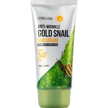 Pleťový krém Ochranný krém s protivráskovým účinkem - Lebelage Anti-Wrinkle Gold Snail Sun Cream SPF50+/PA+++