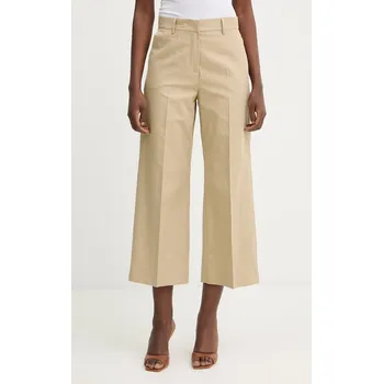 Kalhoty s příměsí lnu Weekend Max Mara ZIRCONE 2615131052600 béžová 80X, vel. 40