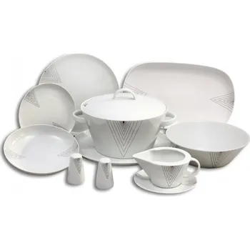 Jídelní set Jídelní souprava Thun Tom, šedé špičky, 25 dílná