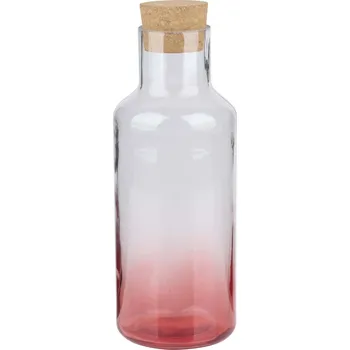 Sklenice Skleněná láhev s uzávěrem ALPINA 1200ml červená