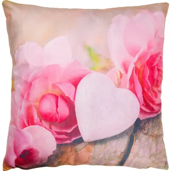 Povlak na polštářek Tegatex Povlak na polštář s fototiskem - růže se srdíčkem 40*40 cm