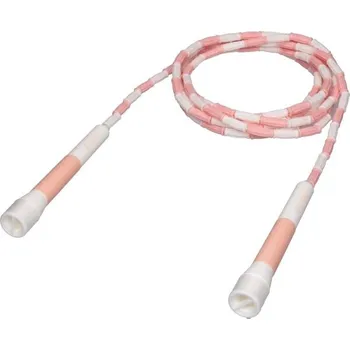 Švihadlo Dětské korálkové švihadlo Fitforce JUMP ROPE 001 UNI Lososová, Bílá