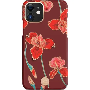 Pouzdro na mobilní telefon Kingxbar Pouzdro Blossom zdobené originálními krystaly Swarovski iPhone 11 vícebarevný (Kapok)