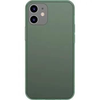 Pouzdro na mobilní telefon Baseus Pouzdro z matného skla Pevné pouzdro s pružným rámečkem iPhone 12 Pro / iPhone 12 tmavě zelené (WIAPIPH61P-WS06)