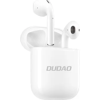 Pouzdro na mobilní telefon Dudao Bezdrátová sluchátka do uší TWS Bluetooth 5.0 bílá (U10H)
