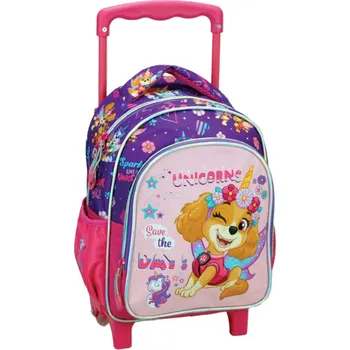 GIM S.A. Dětský cestovní batoh na kolečkách TLAPKOVÁ PATROLA SKYE Unicorn růžový 30 cm