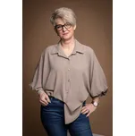 Italy fashion Oversize košile JENY Barva: Cappuccinová, Velikost