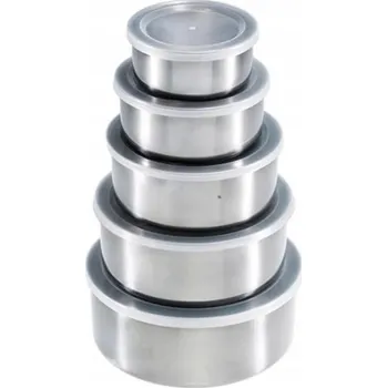 Sada ocelových misek 5 v 1 s víčkem