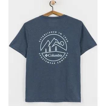 Pánské oblečení Columbia Parsons Point SS Back Graphic (collegiate navy) L, modrá