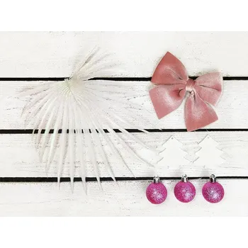 LAALU Vánoční ozdoby - sada RŮŽOVÁ NADÍLKA, na stromky do 100 cm