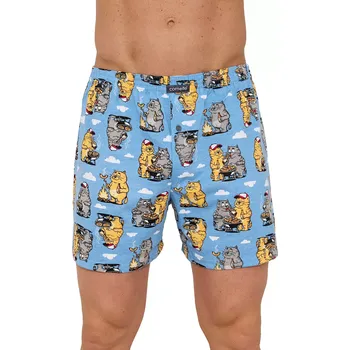 Trenýrky Pánské trenky Classic 001/184 jeans, kočky velikost 5XL