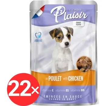 Plaisir Dog kapsička puppy pro štěňata s kuřecím 22 × 100 g