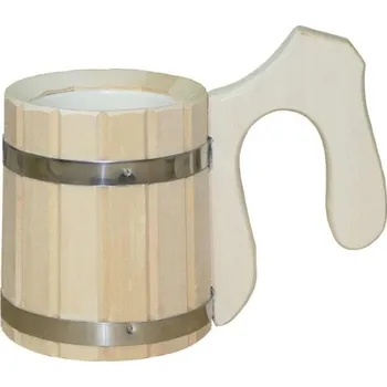 SOTRA Naběračka do sauny, dřevěná s plastovou vložkou 0,3 l