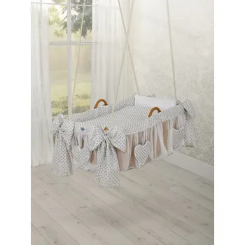 Dětsný nábytek My sweet baby Luxusní závěsný, houpací proutěný koš na miminko s plnou výbavou > varianta 1478-743 2026