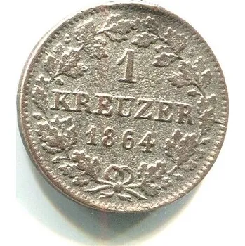 BAYERN. 1 Kreuzer 1864. Ag.