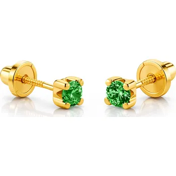 Náušnice Brilio Náušnice ze žlutého zlata se zelenými zirkony 14/188.881/17ES-N + 2 měsíce na vrácení zboží